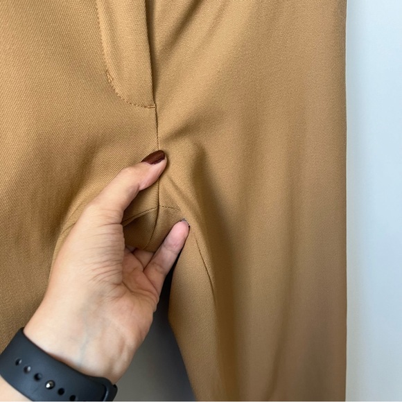 Aritzia Wilfred Tan Midrise Wool Blend Straight Leg Trouser Pants Size 2 - Picture 4 of 10